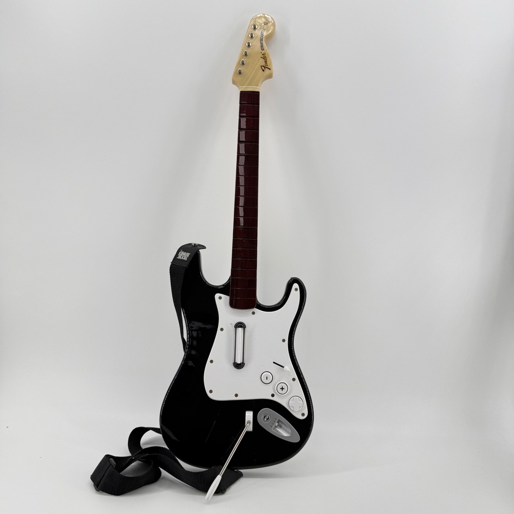 Rock Band Fender Stratocaster Guitar Wii Black Solid Plastic NWGTS2